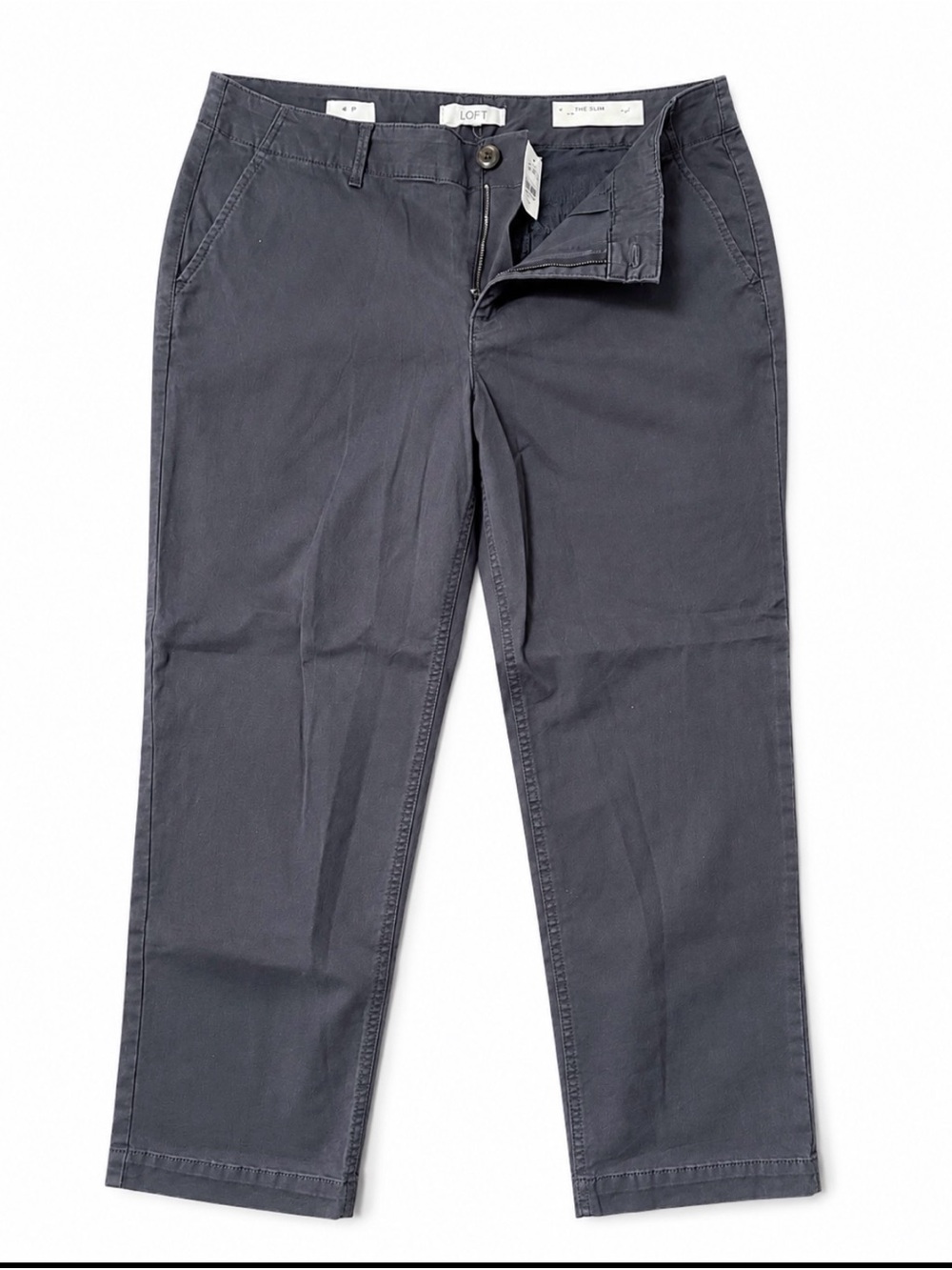 LOFT Women's Navy Blue Chinos - Straight Leg size 14 NWT front pockets